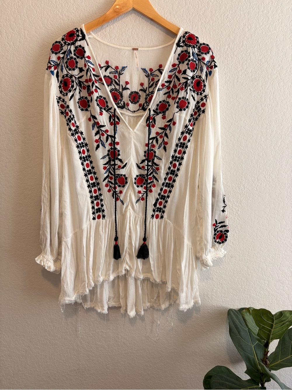 Women’s Free People Wild Dreams Long Sleeve Tunic Top/Blouse Size medium